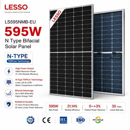 Lesso 595W N Type Bifacial Solar Panel Price In Bangladesh